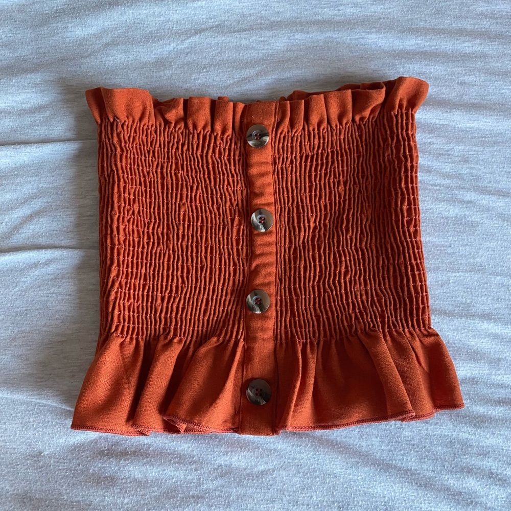 Size S Orange-Red Tube Top